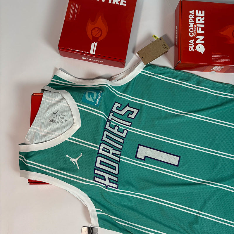Regata NBA - Charlotte Hornets Icon Edition Authentic Version | PRONTA ENTREGA