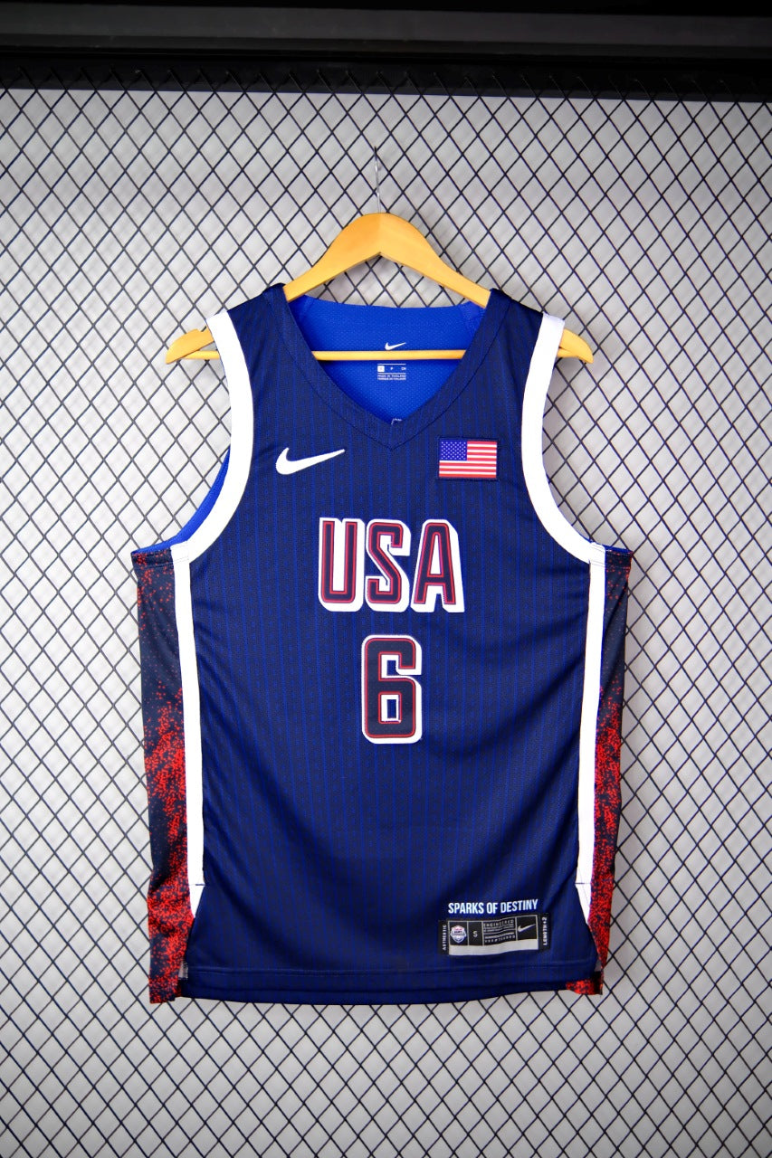 Regata NBA - Seleção Estados Unidos USA Azul 2024 Authentic Version