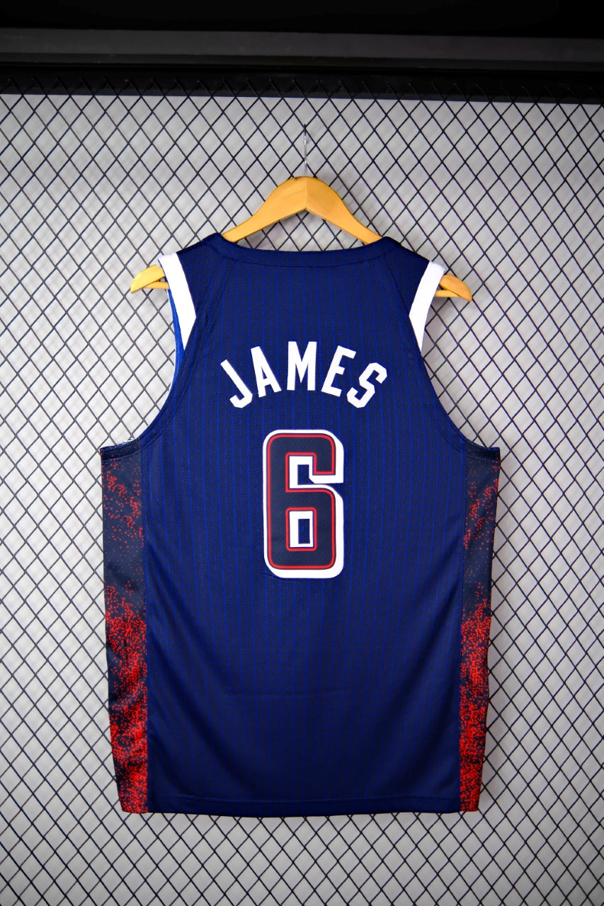Regata NBA - Seleção Estados Unidos USA Azul 2024 Authentic Version